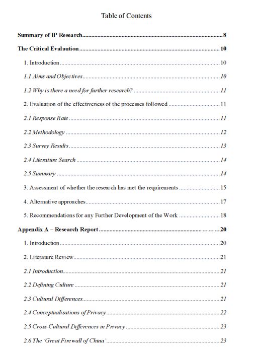 undergraduate dissertation structure template